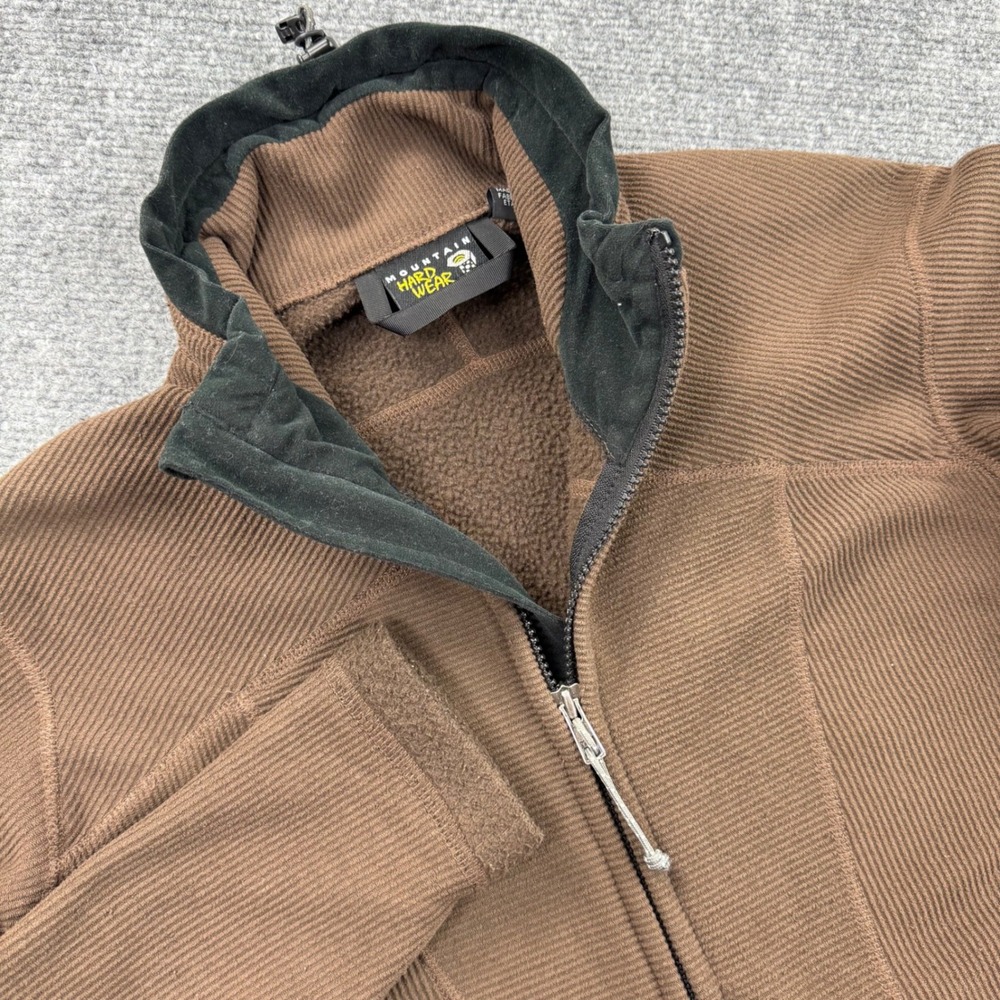 Mountain Hardwear Full Zip Fleece Jacket 8 Brown Ribbed Textured Womens